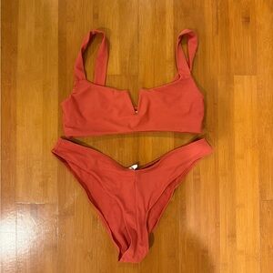 Reformation Coral Bikini Set
